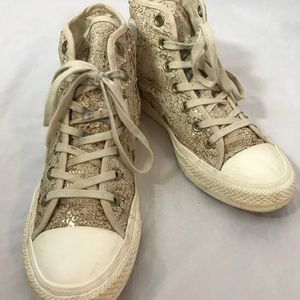 Converse Chuck Taylor All Star Gold Sequins Size 8